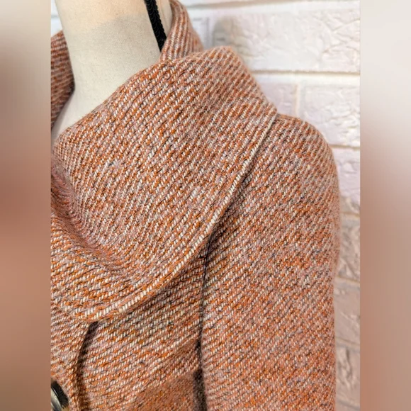 Sabine Double Breasted Wool Pea Coat Tweed Lined XS Winter/Could Jacket Pockets - Picture 7 of 11